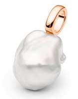 Perlenanhänger einzeln Kasumi Like weiß 12-13 mm, Roségold 585 plattiert (1 Mik), Öse 6x4 mm, Gaura Pearls, Estland
