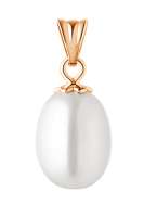 Perlenanhänger einzeln weiß 8-9 mm, Öse 3x4 mm, Gold 14K, Gaura Pearls, Estland