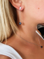 Preview: Eleganter Perlenohrstecker hängend lang schwarz rund 7.5-8.5 mm, 925er Silber, Gaura Pearls, Estland Bild 2