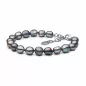 Preview: Gaura-Pearls-Perlenarmband-schwarz-barock-19-22-cm-Stahl. Preview: Gaura-Pearls-Perlenarmband-schwarz-barock-19-22-cm-Stahl.