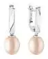 Preview: Modern Perlenohrringe rosa rund 8.5-9 mm, Englischer Verschluss, 925er Silber, Gaura Pearls, Estland