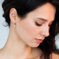 Preview: Casual Perlenohrring Creole weiß rund 4-4.5 mm, Zirkonia mit Perle, 925er Silber, Gaura Pearls, Estland Bild 2