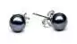 Preview: Klassischer Perlenohrstecker schwarz rund 6.5-7 mm, Sicherheitsverschluss 925er Silber, Gaura Pearls, Estland