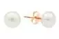 Preview: Klassischer Perlenohrstecker weiß rund 6.5-7.5 mm, 14KT Rosé Gold Sicherheitsverschluss, Gaura Pearls, Estland