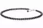 Mobile Preview: Elegante Perlenkette schwarz rund 7-8 mm, 45 cm, Verschluss 925er Silber mit Perle, Gaura Pearls, Estland