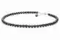 Preview: Elegante Choker Perlenkette schwarz rund 6.5-7 mm, 45 cm, Verschluss 925er Silber mit Perle, Gaura Pearls, Estland