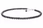 Preview: Elegante Choker Perlenkette schwarz rund 6.5-7 mm, 45 cm, Verschluss 925er Silber mit Perle, Gaura Pearls, Estland