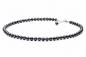 Preview: Elegante Perlenkette schwarz rund 6.5-7 mm, 45 cm,  Verschluss 925er Silber mit Perle, Gaura Pearls, Estland