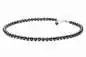 Preview: Elegante Perlenkette schwarz rund 6.5-7 mm, 45 cm, Verschluss 925er Silber mit Perle, Gaura Pearls, Estland
