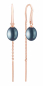 Preview: Eleganter Perlenohrhänger schwarz rund, 6.5-7 mm, 925er Silber, Gaura Pearls, Estland