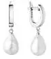 Preview: Eleganter Perlenohrring hängend weiß Kasumi like 10-11 mm, Englischer Verschluss, Gaura Pearls, Estland