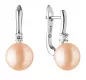 Preview: Eleganter Perlenohrring rosa rund mit Zirkonia Preview: Eleganter Perlenohrring rosa rund mit Zirkonia