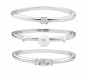 Preview: Elegante Ring-Kombination mit weißer Perle und parallelem Zirkoniaring, 925er rhodiniertes Silber, Gaura Pearls, Estland