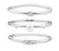 Preview: Elegante Ring-Kombination mit weißer Perle und parallelem Zirkoniaring, 925er rhodiniertes Silber, Gaura Pearls, Estland