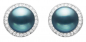 Preview: Eleganter royaler Perlenohrstecker schwarz runde 9-10 mm, Zirkonia, Sicherheitsverschluss 925er, Gaura Pearls, Estland