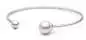 Preview: Eleganter Armreif mit Perle weiß Kasumi like 10-11 mm, 19 cm Länge, 925er rhodiniertes Silber, Gaura Pearls, Estland