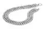 Preview: 3-reihiges Perlencollier (Collar) grau, 6-7 mm, rund, 40 cm, komfortabler Designverschluss Silber, Marke Gaura-Pearls