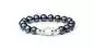 Preview: Elegantes Perlenarmband schwarz groß rund 11-12 mm, Designverschluss Silber, Gaura Pearls, Estland