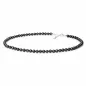 Preview: Gaura Pearls Perlenkette - schwarz, rund, 40-43 cm, 925 Silber