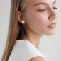 Preview: Klassischer Perlenohrstecker weiß 9-10 mm, Button, 925er Silber Sicherheitsverschluss, Gaura Pearls, Estland Bild