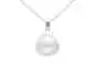 Mobile Preview: Silberkette mit klassischem Perlenanhänger weiß 10-11mm, 42 cm, 925er Silber, Gaura Pearls, Estland