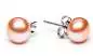 Preview: Klassischer Perlenohrstecker rosa rund 7.5-8 mm, Sicherheitsverschluss 925er Silber, Gaura Pearls, Estland