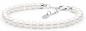Preview: Modernes klassisches Perlenarmband weiß rund 4.5-5.5 mm, 18 cm, Verschluss 925er Silber mit Perle, Gaura Pearls, Estland