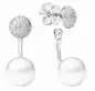 Preview: Kombinierter Perlenohrstecker weiß rund 8.5-9 mm, separat nutzbarer Zirkoniastecker, 925er Silber, Gaura Pearls, Estland