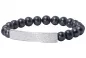 Preview: Perlenschmuck Perlenarmband schwarz Zirkonia rund 18cm L184-66B