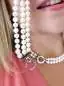 Mobile Preview: Elegantes Perlenarmband Damen 3-reihig weiß rund 6-7 mm, 19 cm, Verschluss 925er Silber, Gaura Pearls, Estland Bild 3
