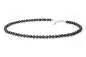 Preview: Moderne elegante Perlenkette Choker schwarz rund 5-5.5 mm, 40 cm, Verschluss 925er Silber, Gaura Pearls, Estland