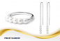 Preview: Perlenschmuck Set mit Ohrhängern und Perlenring mit kleinen weißen Perlen