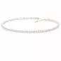 Preview: Gaura Pearls Perlenkette - weiß, rund, 5-5.5 mm, 40-43 cm, 585 Gelbgold plat.
