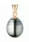 Mobile Preview: Perlenanhänger Tahiti-Perle mit Circle schwarz 9-10 mm, Rose 14KT Gold, Gaura Pearls, Estland