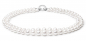 Preview: Luxury-Perlencollier weiß mit Zirkonia/Silber-Zierverschluss, rund, 7-10 mm, 40 cm, doppelt / lang tragbar