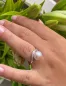 Preview: Eleganter Perlenring lavendel rund mit Zirkonia-Einfassung, 925er rhodiniertes Silber, Gaura Pearls, Estland