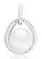 Preview: Perlenanhänger einzeln weiß rund 10-10.5 mm, 925er rhodiniertes Silber, Gaura Pearls, Estland
