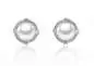 Mobile Preview: Perlenohrstecker weiß rund 9.5-10 mm, Zirkonia, 925er Silber Sicherheitsverschluss, Gaura Pearls, Estland