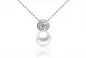 Preview: Perlenkette weiß silber mit Zirkonia Preview: Perlenkette weiß silber mit Zirkonia