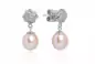 Mobile Preview: Eleganter Perlenohrstecker rosa tropfen 8-8.5 mm, Zirkonia, Sicherheitsverschluss 925er Silber, Gaura Pearls, Estland