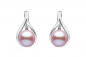 Preview: Casual Perlenohrring lavendel rund 8.5-9 mm, Englischer Verschluss, 925er Silber, Gaura Pearls, Estland