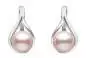 Preview: Casual Perlenohrringe rosa rund 8.5-9 mm, Englischer Verschluss, 925er Silber, Gaura Pearls, Estland