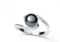 Preview: Geschwungener Ring mit schwarzer Perle 7.5-8 mm mittig, Zirkonia, 925er rhodiniertes Silber, Gaura Pearls, Estland Preview: Geschwungener Ring mit schwarzer Perle 7.5-8 mm mittig, Zirkonia, 925er rhodiniertes Silber, Gaura Pearls, Estland