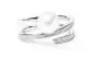 Preview: Geschwungener Ring mit weißer Perle 8-8.5 mm, Zirkonia, 925er rhodiniertes Silber, Gaura Pearls, Estland