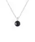 Mobile Preview: Elegante Silberkette Perle schwarz 7-7.5 mm, 39 cm, flexible Länge, rhodiniertes 925er Silber, Gaura Pearls, Estland