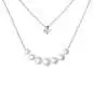 Preview: Moderne Design-Silberkette 2-reihig mit weißen Perlen, 4-6.5 mm und Zirkonia, 40 cm, Gaura Pearls, Estland