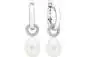 Mobile Preview: Eleganter Perlenohrring in rhodiniertes 925er Silber, weiße Perle, reisförmig, Zirkonia