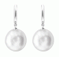 Preview: Eleganter Perlenohrring hängend weiß barock 12-13 mm, Zirkonia, Englischer Verschluss, Gaura Pearls, Estland