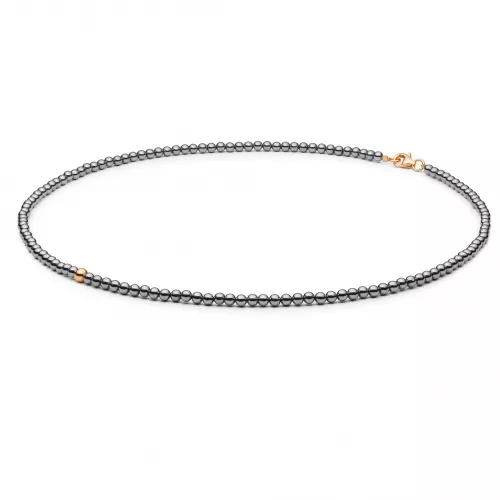 Gaura Pearls Terahertz kette - schwarz, rund, 38-41 cm, 585 Roségold plattiert Gaura Pearls Terahertz kette - schwarz, rund, 38-41 cm, 585 Roségold plattiert