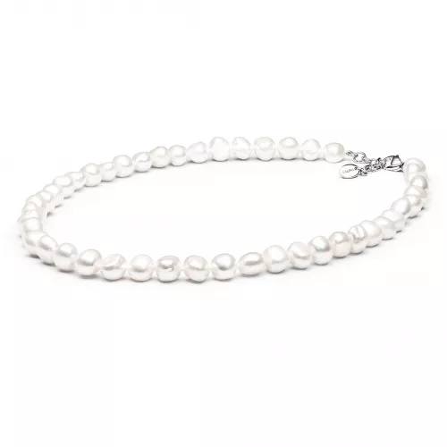 Gaura Pearls Perlenkette - weiß, 50-53 cm, Stahl